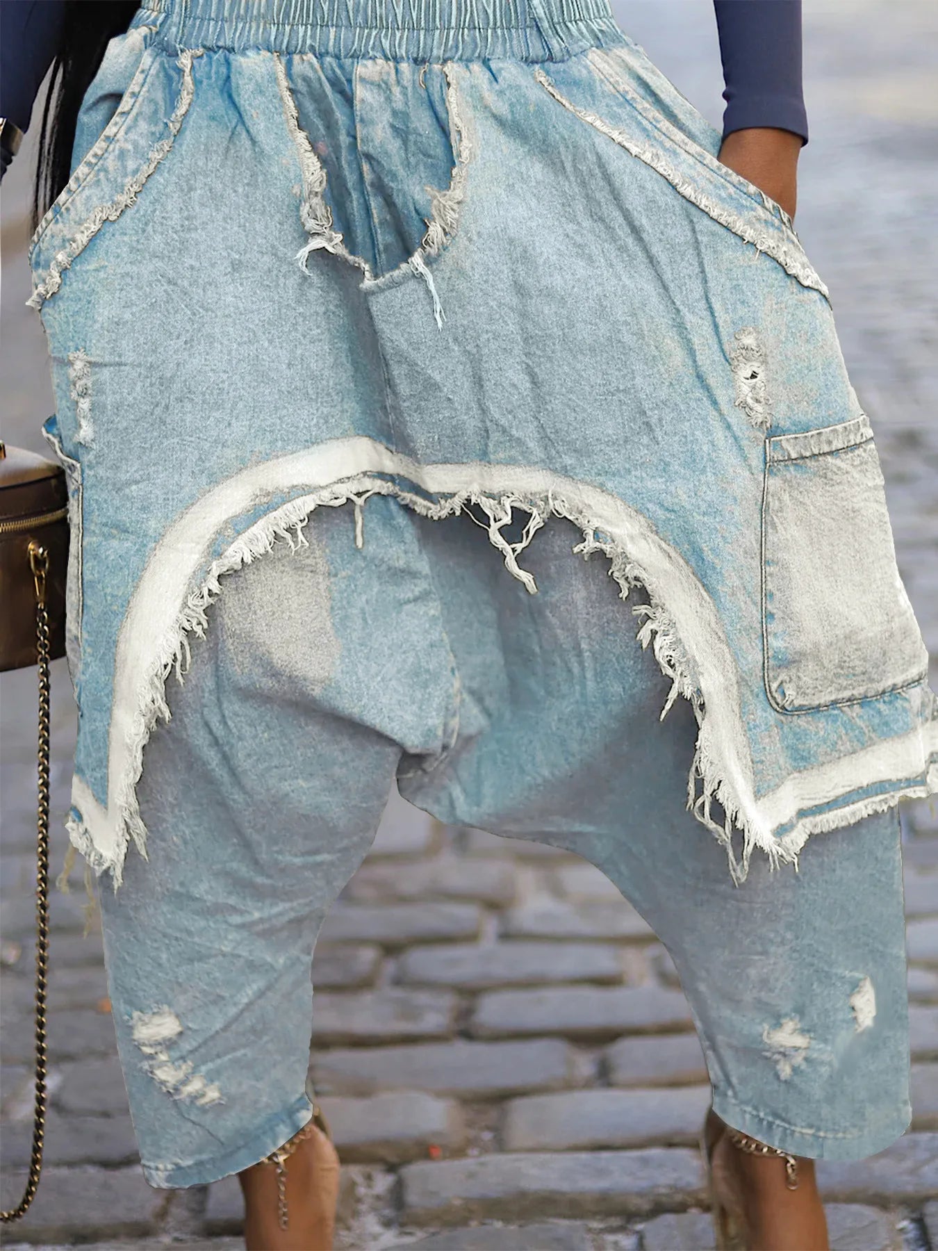 Spoken Dreams: Women's Harem Washed Denim Jeans