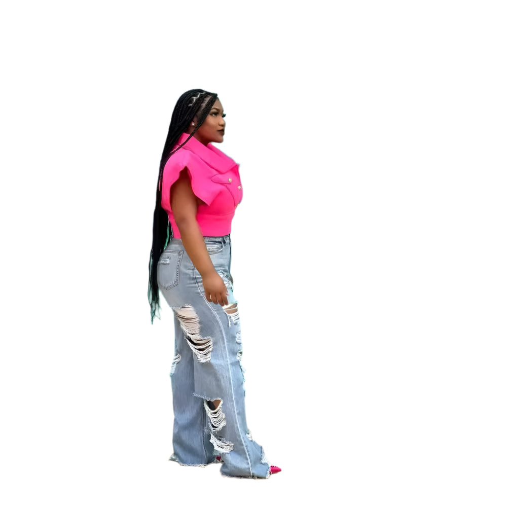 Women Long Pants Elegant Splice Straight Trousers