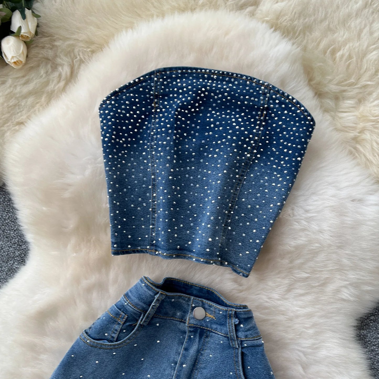 Diamond Denim Two Piece Sets