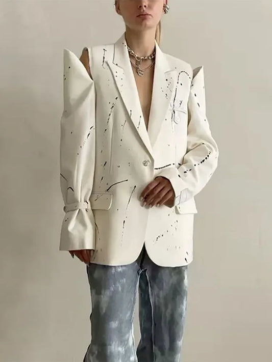Spoken Dreams: Single Breasted Long Sleeves Casual Blazer