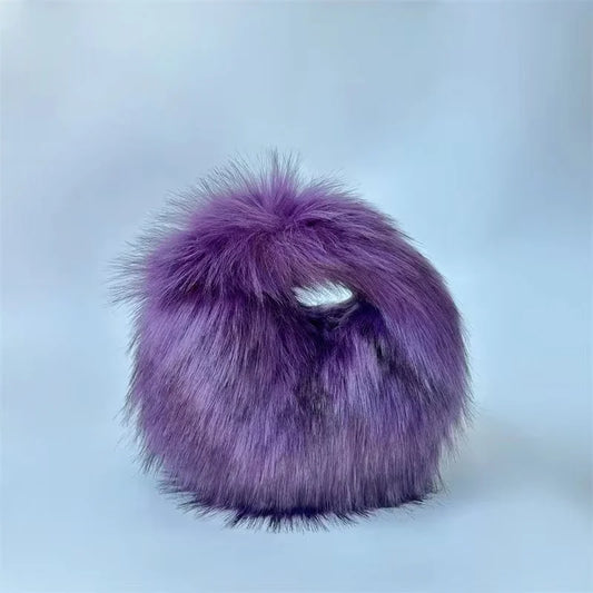 Spoken Dreams: Small Fur Half Moon Luxury Bags
